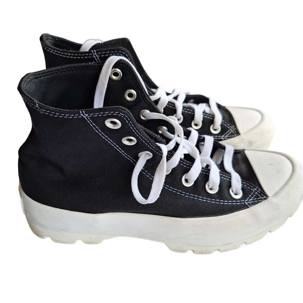 Converse Chuck Taylor All Star Lugged High Top Platform Sneakers Black White 8